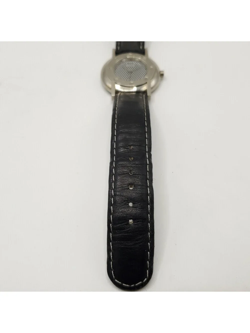 Geo Time Always Ahead Of Time 35mm Quartz New Battery Silver Tone Black Band